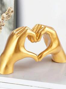 Sliver Decor For Living Room Bedroom Bookshelf Coffe Table, Cute Love Finger Statues Morden Accents Aesthetic Room Accessories, Knick Knacks Home Decor For Shelves