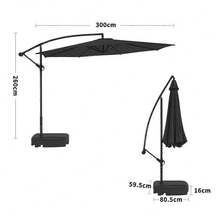 3M Cantilever Parasol Umbrella With Base - Black - 1 - View 5