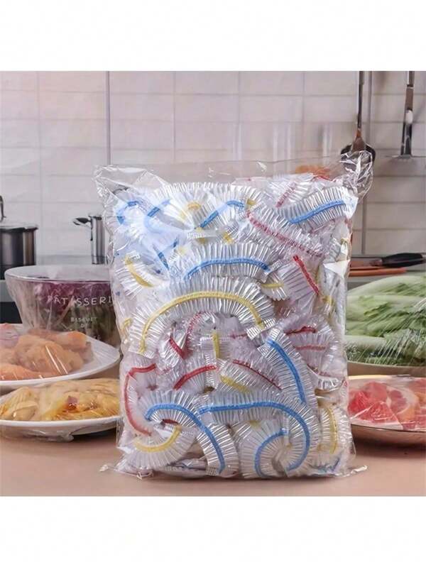 100pcs Disposable Fresh-Keeping Film, Disposable Plastic Wrap Household Kitchen Refrigerator Leftover Rice Fruit Food Plastic Sealed Fresh Cover, Anti-Odor Leak-Proof Dust-Proof Freezer Cover, Refrigerator Fresh Keeping Cover, Kitchen Accessories, Only Suitable For Small Plates With A Diameter Of 7.87in