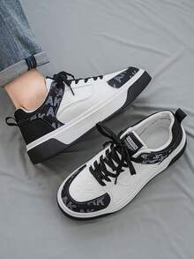 2025 新款男鞋透气拼色系带低帮休闲滑板鞋，四季耐磨防滑厚底百搭轻便休闲运动鞋，适合户外活动、日常通勤、假日旅行、休闲露营、礼物 - 彩色 - 查看 13