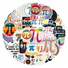 55Pcs Cartoon Pi Day Stickers Math Stickers Science Stickers Student Stickers Teacher Stickers Classroom Stickers Math Gifts Math Supplies Waterproof Vinyl Stickers Bulk For Skateboard Luggage Laptops Bumper Theme Party Supplies - Multicolor - View 5