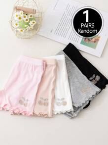 1 Peça Legging Macia e Confortável com Estampa de Cereja para Crianças, Estilo Simples e Clássico da Moda, Versátil para Uso Casual, Feriados, Volta às Aulas, Cor/Estilo Aleatórios Enviados