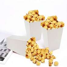 100/48/36/24/12PCS/1PCWhite Popcorn Boxes, 2 X 4.5 X 3 Inch Mini Popcorn Boxes For Movie Night DecorationsChristmas / Halloween