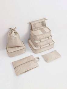 9pcs/Set Travel Packing Cubes, Large Capacity Zipper Organizer Bags, Hand-Held Travel Tote, Storage Bags, Mesh Bags, Cosmetic Pouch, Shoe Bag, Bottle Cover, Drawstring Bags, Regular Pouches, Luggage Bag, Underwear Organizer, Hospital Bag, Shirt, Underwear, Clothes, Cosmetics, Toiletries, Toothbrush And Toothpaste Waterproof Toiletry Kit,Boho Vibes - Multicolor - View 15