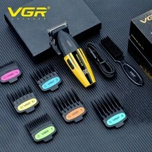 Recortadora de cabello profesional VGR, ajustable, con pantalla digital, 9000RPM, recargable y inalámbrica, máquina de corte de cabello V-285 - Multicolor - Ver 2