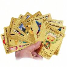 10 PCS Random Blind Bag Gold Foil Cards Packs Vmax V EX GX Rare Golden Cards TCG Gold Foil Game Trading Card For Fans/Collectors Gifts (No-Repeated)