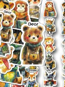 SCXXBSW 50pcs Fantasy Animal Cartoon Clip Art Cartoon Graffiti Stickers Decorative Phone Cases Hand Accounts Water Cups Notebook Luggage Waterproof Roll Stickers - Multicolor - View 11