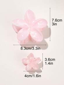 3 Pieces Set Bohemian Style Pastel Ombre Marble Texture Hairclips, Medium & Small Daisy Floral Hair Accessories, Hairpin Bangs Clips, Beach Resort Hair Claws Claw Clips Hair Jaw Clip Hair Clamps Hair Clutch Hair Catcher Clip, Casual Fall Winter Flower Hair Clip For Vacation Outfits Woman Summer Vacay Hair Clips - Marble Light Pink - View 4