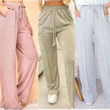 Women's Cold Weather Wide Leg Pants, Winter Fashion 2025 - Rusty Rose - View 3