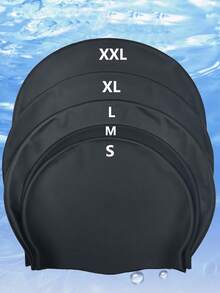 Extra Large Silicone Swimming Cap For Braids And Long Hair Extensions, Waterproof Swim Caps For Pools And Showers, Suitable For Adults To Keep Hair Dry, Easy To Put On And Take Off, Fits Various Hair Lengths And Styles Including Short, Medium, Long Hair, Braids, Weaves, Curls, And Afro Hair. Available In 5 Sizes: S-M-L-XL-XXL, Black Color, Unisex, Beach Essentials, Beach Accessories, Pool Float - Black - View 3