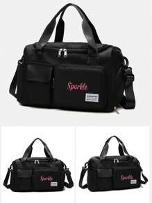 1 pezzo Borsa da viaggio multifunzionale personalizzabile per donne, borsa da palestra con scomparto asciutto/bagnato, manica trolley convertibile, borsa a tracolla con ricamo alla moda, borsa a tracolla pieghevole con scomparto per le scarpe, ottimo regalo per madre, amici, Natale, San Valentino, Festa della Mamma, Festa dell'Insegnante, Festa degli Infermieri, compleanno, forniture scolastiche, studenti di scuola media, studenti di scuola superiore, studenti universitari, matricole, studenti del secondo anno, studenti più giovani
