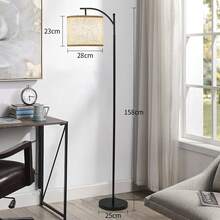 Lámpara de pie regulable con pantalla colgante ajustable y control remoto, perfecta para leer en la sala de estar moderna, diseño de ratán y tela, bombilla incluida, paquete de 1 - Tipo de Enchufe A USA (110-127V) - Ver 14