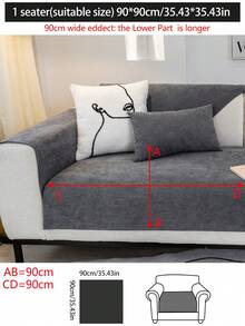 1pc Waterproof Anti-Oil Sofa Seat Cushion, Suitable For All Seasons, Modern Minimalist Design, Waterproof, Anti-Stain, Anti-Scratch, Non-Slip Sofa Cover, Dust-Proof, Machine Washable, Pet-Friendly, Fits Bedroom, Office, Living Room, L-Shaped Sofa, 1/2/3/4 Seat Covers, Hand Washable - Dark Grey - View 13