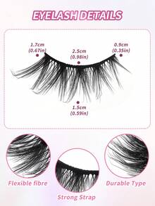 5 Pairs Natural Faux Mink Hair Fluffy Manga Lashes Clear Band Eyelashes Japanese Cosplay Faux Mink Lashes Dramatic Anime Lashes,Cat Eye Fox Eye Imitation Mink False Eyelashes Sexy Lashes Extension Makeup Cat Eye False Eyelashes 3d Faux Mink Eyelashes Soft Natural Makeup,Pink Leaf Tray, Suitable For Travel,Work Party Carrying,Nice Gift,Christmas Gift For Women - 眼尾拉長款 - 查看 4