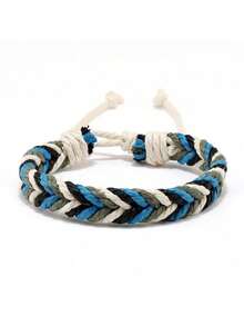 1 pieza Brazalete de pareja de cordón de cera, tejido a mano, estilo estudiantil minimalista casual y retro, apropiado para uso diario, regalo para amigos y familiares - Multicolor - Ver 13