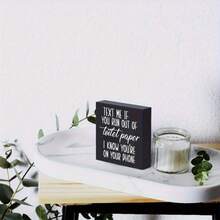 1pc Wooden Box Sign Handcrafted Rustic Wood Whimsical Wooden Bathroom Sign Humorous 'Text For TP' Message, FarmhouseStyle Decor, Unique Conversation Starter, Easy To Hang For Home Commercial Restrooms 5 X 5 Inch/ 12 X 12 Cm - 1pc - View 5