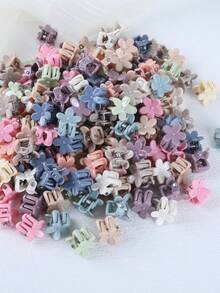 30 قطعة من مشابك الشعر الملونة الصغيرة العشوائية بأشكال زهور بألوان الحلوى، أكسسوارات شعر ملونة للأطفال