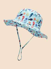1pc Kids Cartoon Print Sun Protection Bucket Hat, Thin Breathable Bucket Hat, Beach Hat, Bucket Hat For Daily Use, Good Gift For Boys - Printed Bucket Hat - View 15