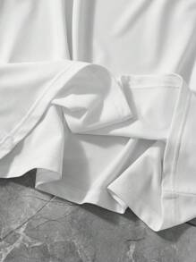 Men's Sports & Basketball Style Casual Black Ribbon Short Sleeve T-Shirt With English Text & Minimalist Letter Print, Suitable For School, Daily Wear, Street Style, Boyfriend Gift