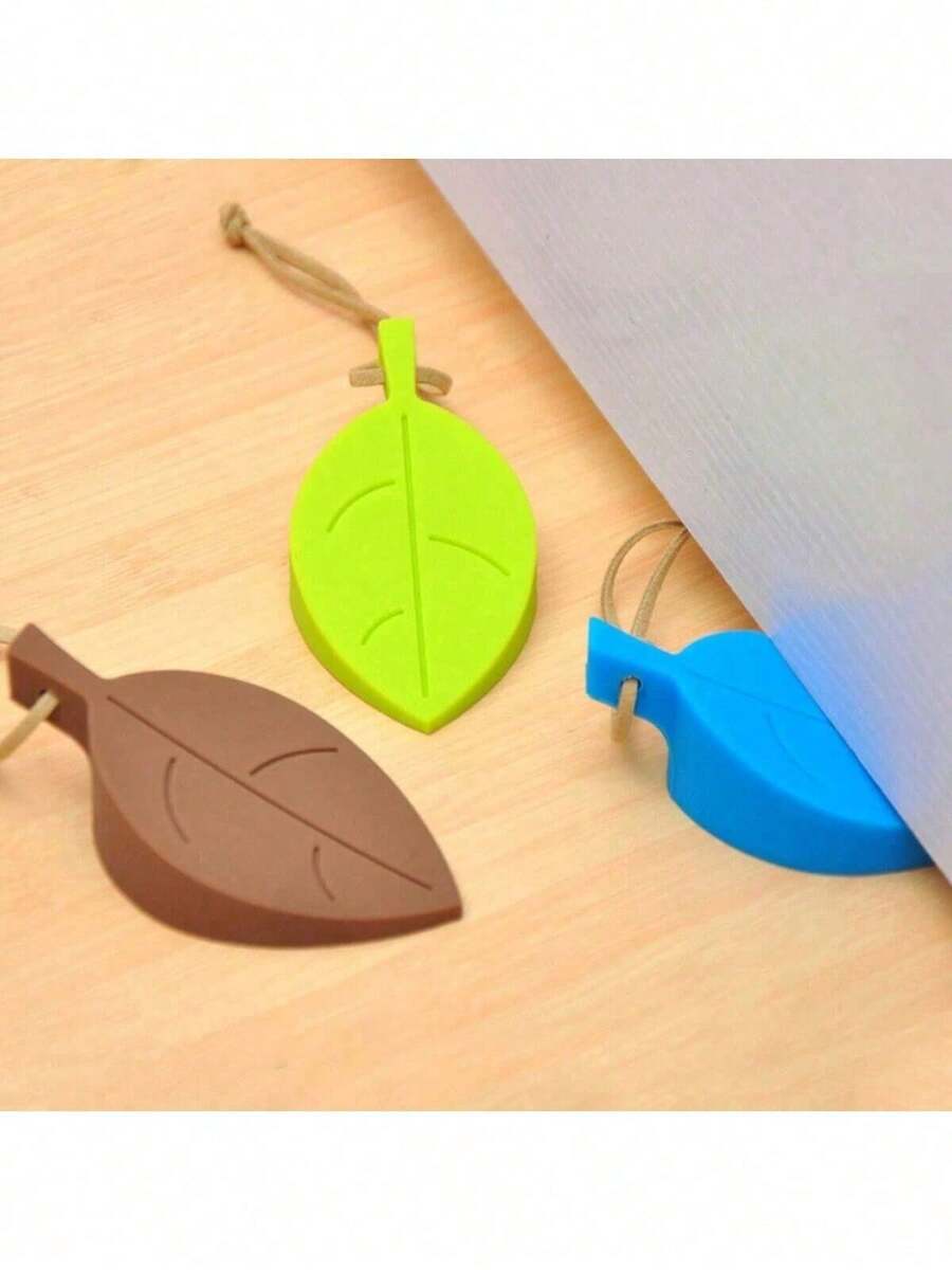 1pc Leaf Shaped Silicone Door Stopper, Hangable Windproof Door Stop, Anti-Pinch Door Clamp Best Gifts Birthday
