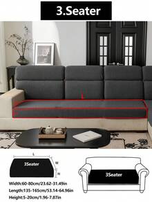 1pc Stretch Sofa Cover, Anti-Slip Anti-Spill Full Coverage Fabric Thickened 4-Season Sofa Seat Cushion Cover, Machine Washable, Pet Friendly, Fits For Bedroom, Office, Living Room, L-Shaped And 1/2/3/4 Seater Sofas - Moon Gray - View 19