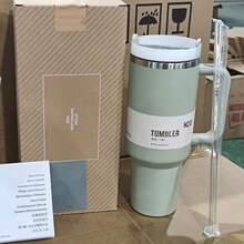 Compatible With Stanley 40 0zH2.0 Tumbler With Handle, DoubleWalled Vacuum Insulated StainlessSteel Water Bottle PremiumSummer Drinkware Portable HandyFlask Travel Mug Lced Coffee CupFor Outdoor Camping, Hiking,Driving, Travel, Perfect Gift Ldea - 西沙勒 - 查看 1