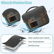 Anvas Camera Bag, DSLR/SLR/Mirrorless Small Camera Sling Bags Cross-Body Camera Case, Compact Shoulder Bag For Photographers With Rain Cover Vintage Sling Bags For Men And Women - màu đen - Xem 3