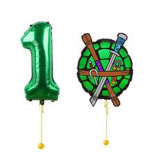 1 conjunto de balões coloridos para festa com tema de super-heróis e tartarugas, verde, verde-limão e dourado, decoração para festa de aniversário em casa, presente surpresa para banho, presente para filho/filha, decoração de fundo fotográfico - Multicolorido - Ver 3