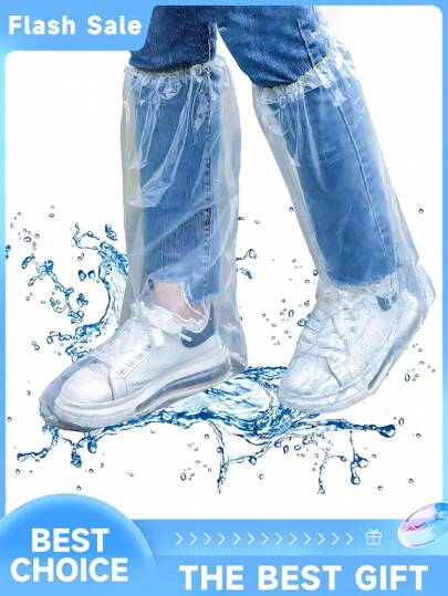 50 peças de capas descartáveis para sapatos de chuva, capas de chuva, à prova d'água, produtos de uso único