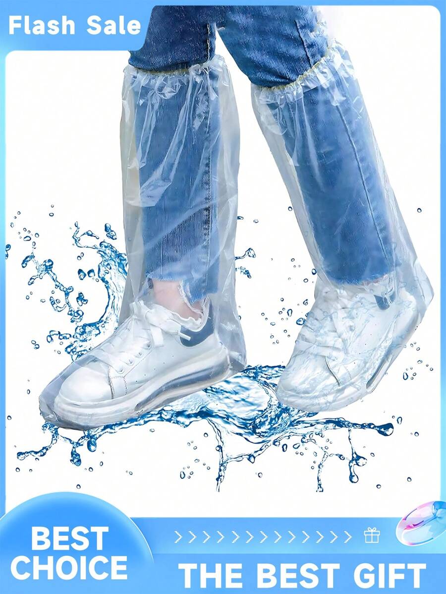 50pcs Disposable Rain Shoe Covers, Rainwear, Waterproof, One-Time Use Products