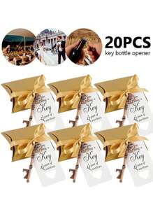10pcs/20pcs/30pcs/50pcs Metal Vintage Key Shape Beer Bottle Opener Keychain Wedding Favors Gifts, For Engagement, Birthday, Party, Gathering