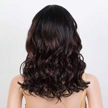 Synthetic Hair Body Wave Wig Full Machine Wigs For Women Loose Deep Wave Hair Wig Cosplay No Lace Full Machine - Tự nhiên & Đen - Xem 7