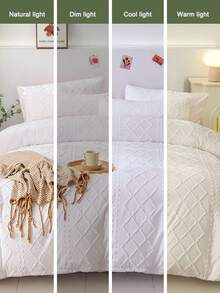 2/3 Pcs Solid Color Duvet Cover Set, Bedding, Soft And Comfortable Bedding, Skin- Bed Cover Set, Mattress Protector For Bedroom, Deep Pocket, Halloween Gift, Dustproof, For All Season, Dorm Room Essentials College, Fits Twin Full King Queen Size Bed, 1pc Duvet Cover And 1/2pcs Pillowcase, Machine Washable - 波希米亞 - 查看 8