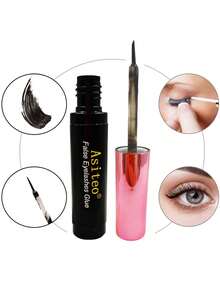 Asiteo 1pc 5ml Black False Eyelash Glue, Makeup Faux Mink Eyelash Adhesive, Quick Drying Waterproof Long Lasting Eyelash Glue - Black - View 4