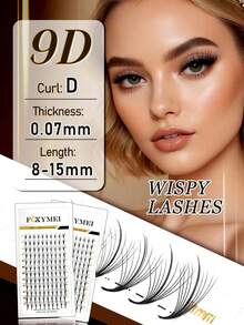 FOXYMEI 12 Reihen Wischige Vorbereitete Fächer Wimpern C/D Krümmung 5D 7D 9D Spike Wimpernverlängerung 8-15mm Hochwertige Wimpernbüschel Importierte Materialien Vorbereitete Volumen Fächer Wimpern Weich Leicht Natürlich Falsche Wimpern Wimpernbüschel, Einzelwimpern, Künstliche Wimpern