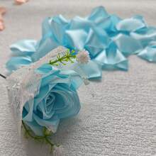 100 片丝带玫瑰花瓣永久花丝绸适用于 DIY 花束手工礼品材料 - 彩色 - 查看 6