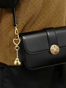 Cute Bubble Letters, Cute Heart Necklace Pendant Bag, Lucky Pendant, Cute Hip-Hop Style Initials, Letters A-Z, Shiny Alloy Bag And Backpack Pendant, Perfect Gift For Birthdays And Special Occasions, Keychain Bag Backpack Pendant, Car Pendant, Ladies' And Girls' Gifts, Wallet And Handbag Accessories, Gifts For Lovers, Teachers, Mothers. - Gold - View 8