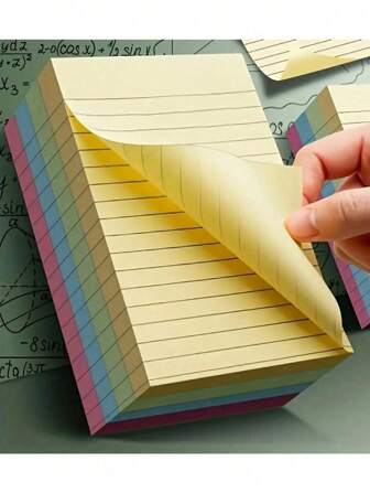 4set 100/200pcs, Colorful Horizontal Line Sticky Notes, Portable, Convenient, And Easy To Use For Students And Office Workers, Back To School, School Supplies, School, Sticky Notes, Aesthetic School Supplies, Stationery