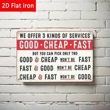 1PC Tin Sign 2D Flat, We Offer 3 Kinds Of Services, Funny Quote, Vintage Decor, 8x12 Inches/ 20x30 Cm - Multicolor - View 4