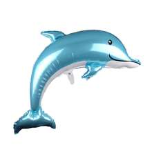 1 个海豚形气球，卡通创意铝膜气球，适合生日派对、圣诞节