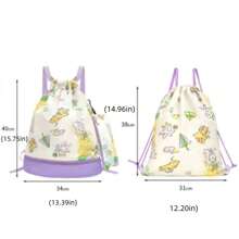1pc Outdoor Cartoon Beach Backpack Waterproof Swimsuit Swimming Goggles Storage Bag Children's Dry Wet Separation Swimming Bag