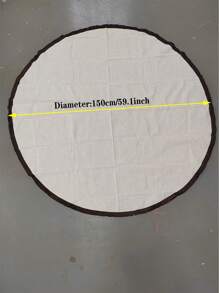 1pc Bamboo Knot Fringed Round Tablecloth, Linen Dust-Proof Design Suitable For Wedding, Holiday Party, Daily Home Use, Decorative Tabletop