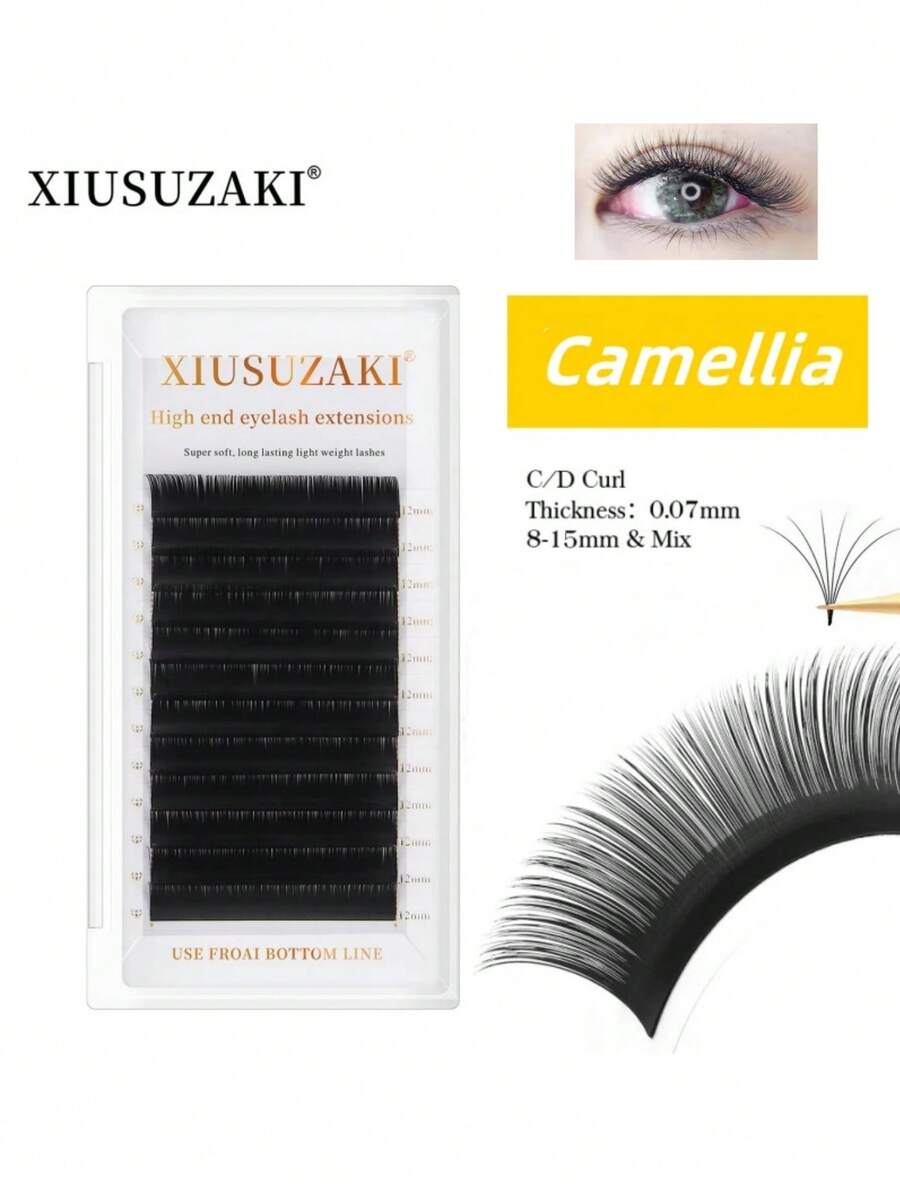 XIUSUZAKI 12Rows Fast Shipping Easy Fan Auto Eyelash Extension Supplies Handing Making Fast Bloom Flowering Pre-Bonded Lashes Volume - Black - View 1