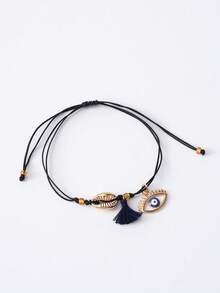 Tropiscape Evil Eye & Tassel Decor Anklet Vacay Vibes Vacation Relax Beach Autumn Winter Gifts