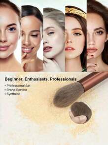 15 pièces Ensemble de pinceaux de maquillage, 13 pinceaux de maquillage et 2 éponges de maquillage, utilisation double humide et sèche, outils de maquillage essentiels, cadeau idéal pour Noël, Nouvel An, Fête des Mères, Remise des diplômes