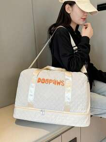 Borsa da viaggio di lusso personalizzata - Con nome ricamato, elegante, con divisori impermeabili, borsone da viaggio con scompartimento per scarpe, scompartimento bagnato/asciutto e tasche laterali convenienti, borsa da weekend con tracolla e manica per trolley