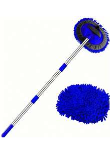 2 Pieces Detachable Car Wash Mop With 1pc Mop Head, Chenille Car Wash Mop,Cleaning Supplies,Multi-Purpose - Blue - View 11