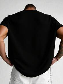 Camiseta de algodón para hombre con gráfico de araña roja, cuello de tripulación casual, manga corta, ligero estiramiento, tejido de punto, 180gsm, para senderismo y al aire libre, camisetas deportivas de novedad, primavera/verano/otoño - Negro - Negro - Ver 2