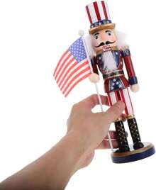 Nutcracker Christmas Decor Nutcracker Figurine Wooden Nutcracker Soldier Black Nutcracker Christmas Wood Ornaments Nutcracker Toy Desktop Ornament Christmas Table Decoration For Christmas Party