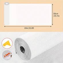 10M Thicken Self Adhesive Thermal Insulation Wallpaper Linen Plain Wall Sticker - White - View 2